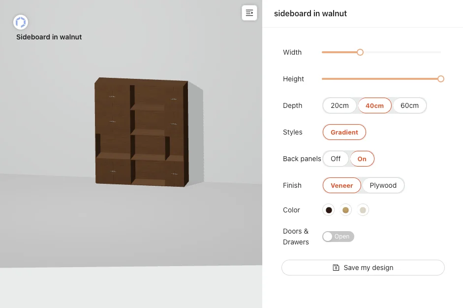Furniture Configurator Platform screenshot