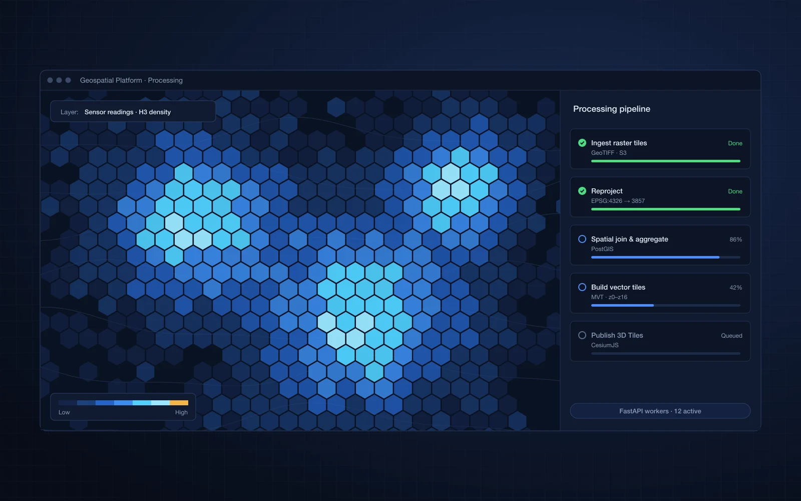 Geospatial Data Processing Platform screenshot