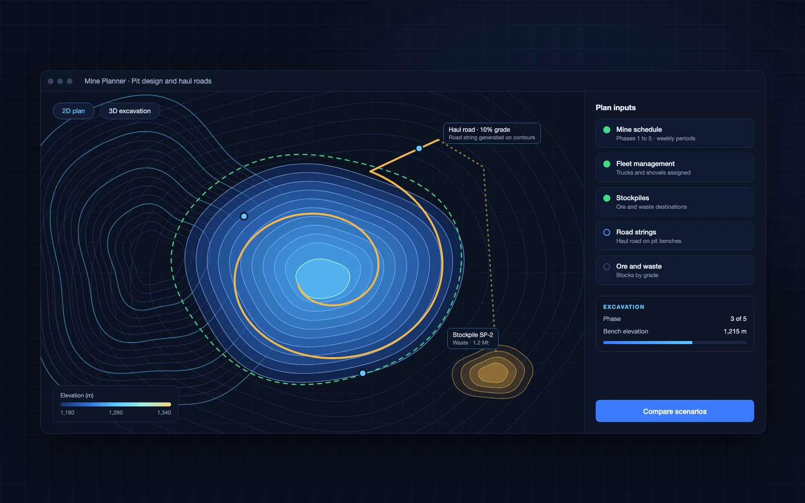 Map-Based Mine Planning Tool screenshot
